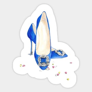 Blue Shoes and Diamonds Sticker